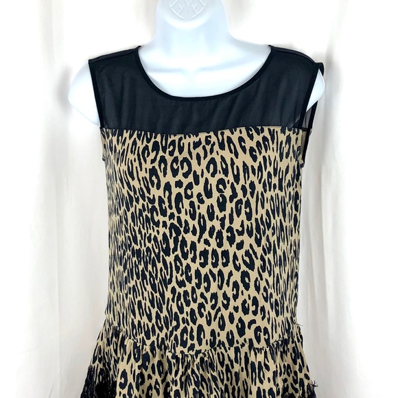 Ann Taylor leopard print knit peplum tank top XS - Picture 4 of 6